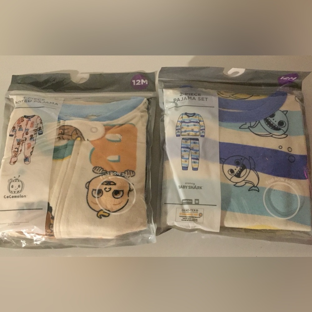 Babies CoComelon and Baby Shark Pajama Sets